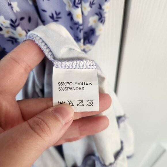 Coolmee Purple Short Sleeve Floral Summer Dress - Picture 4 of 12